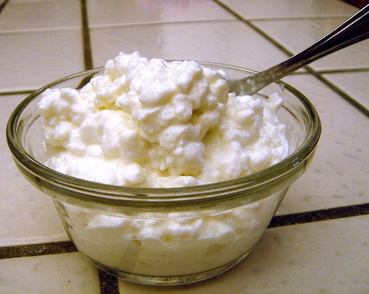 Cottage cheese, photographed