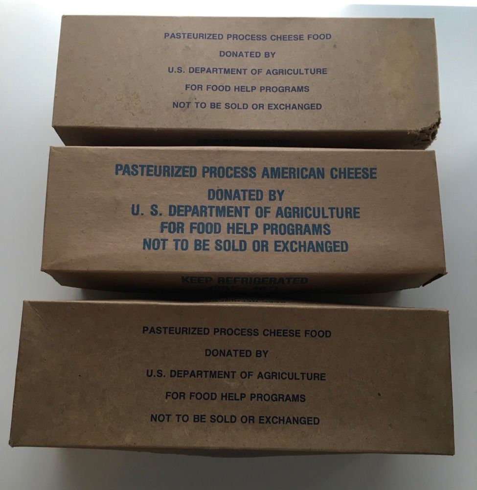 Government cheese, photographed