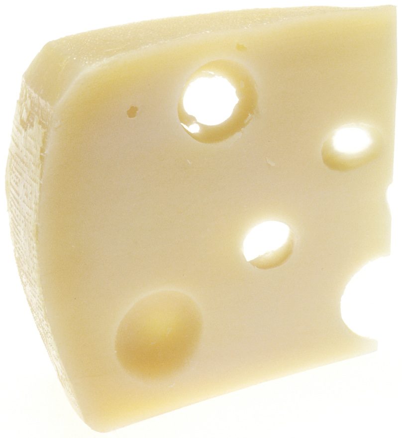 Swiss cheese, photographed
